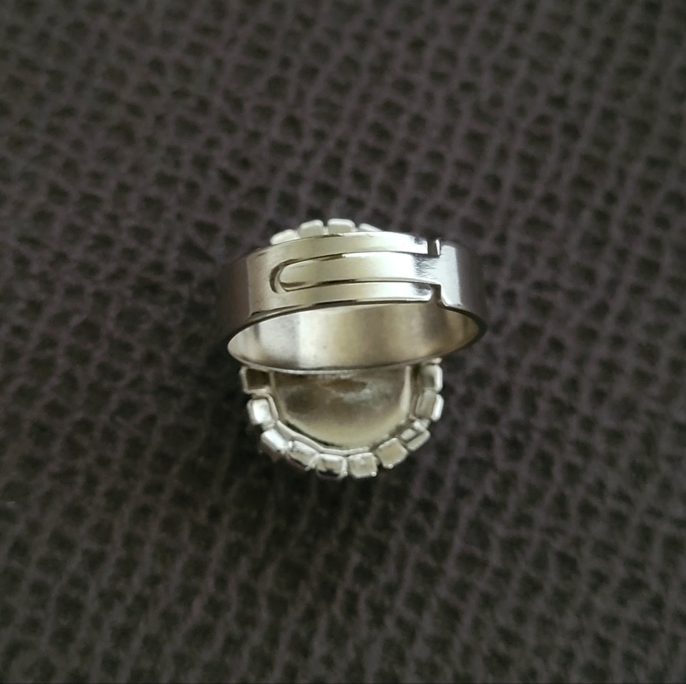 Adjustable Silver Ring With Large Focal Gemstone … - image 3